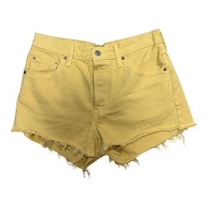 Levis 501 Original Fit High Rise Yellow Shirts- Size 28